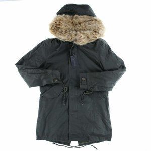 New TIENFOOK Men's Brown Parka Jacket Winter Coat Thicken Fur lined w Hood